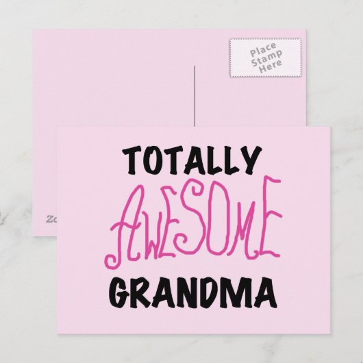Totaal Geweldige Oma - Roze T-shirts en Giften Briefkaart (Voorkant / Achterkant)