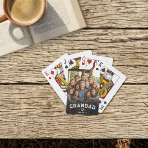 Totaal Grootouders Foto Varsity Grootvader Jaar Er Pokerkaarten