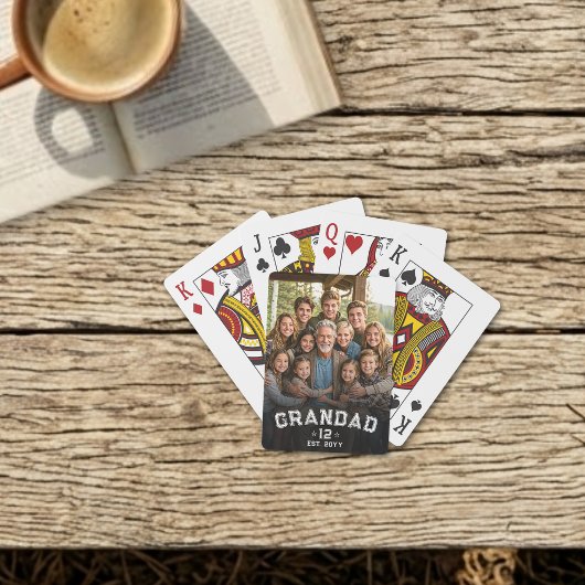 Totaal Grootouders Foto Varsity Grootvader Jaar Er Pokerkaarten