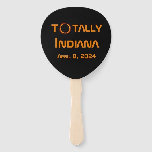 Totaal Indiana 2024 Zonsverduistering Handwaaier (Voorkant)
