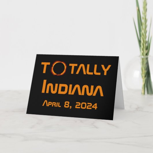 Totaal Indiana 2024 Zonsverduistering Kaart (Voorkant)