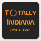 Totaal Indiana 2024 Zonsverduistering Kartonnen Onderzetters (Voorkant)