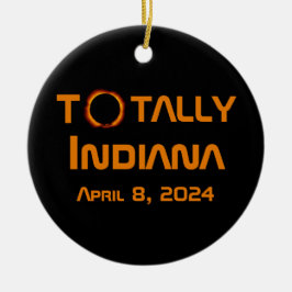 Totaal Indiana 2024 Zonsverduistering Keramisch Ornament