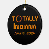 Totaal Indiana 2024 Zonsverduistering Keramisch Ornament (Links)