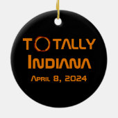 Totaal Indiana 2024 Zonsverduistering Keramisch Ornament (Achterkant)