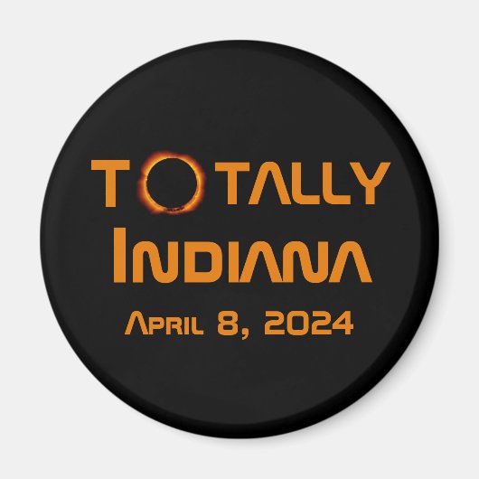 Totaal Indiana 2024 Zonsverduistering Magneet (Voorkant)