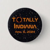 Totaal Indiana 2024 Zonsverduistering Ronde Button 5,7 Cm (Voorkant)