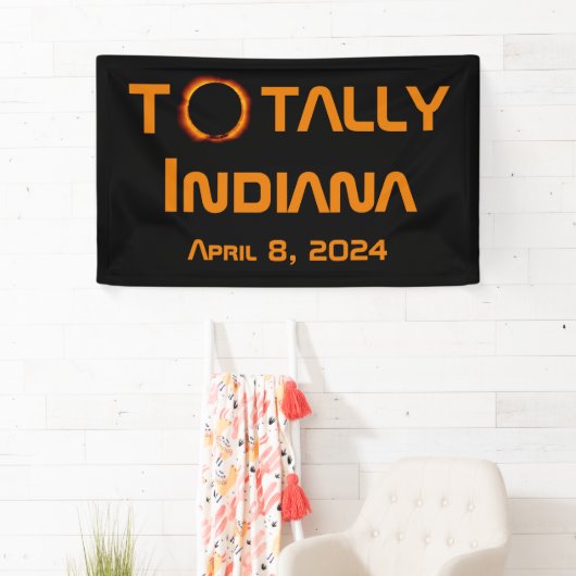 Totaal Indiana 2024 Zonsverduistering Spandoek (Insitu)
