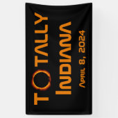 Totaal Indiana 2024 Zonsverduistering Spandoek (Verticaal)