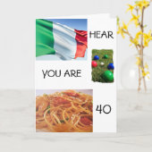 "TOTAAL ITALIAANSE VERJAARDAG GROETEN" 40ste VERJA Kaart (Gele Bloem)