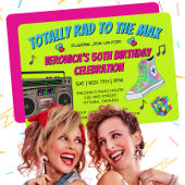 Totaal jaren 80 Retro Verjaardag Uitnodiging