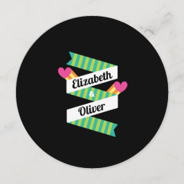 Totaal jaren '80 Roze Harten en Groene Strepen Bru Kaart