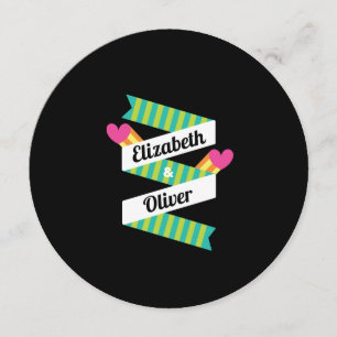 Totaal jaren '80 Roze Harten en Groene Strepen Bru Kaart