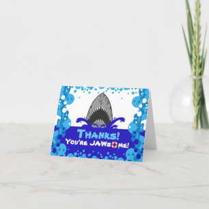 Totaal Jawsome Shark Thema Verjaardag Pool Party Bedankkaart