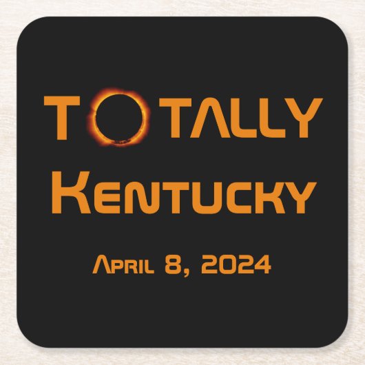 Totaal Kentucky 2024 Zonsverduistering Kartonnen Onderzetters (Voorkant)