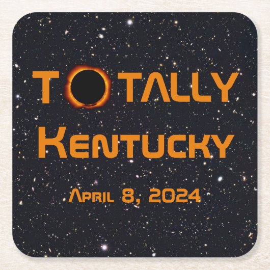 Totaal Kentucky 2024 Zonsverduistering Kartonnen Onderzetters (Voorkant)