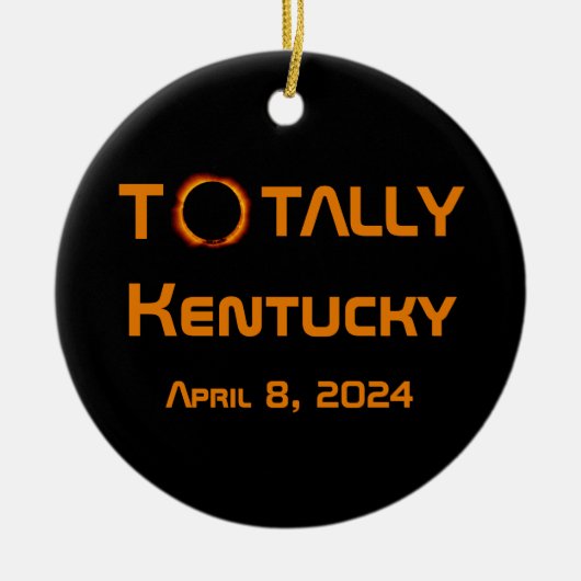 Totaal Kentucky 2024 Zonsverduistering Keramisch Ornament (Voorkant)
