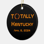 Totaal Kentucky 2024 Zonsverduistering Keramisch Ornament (Links)