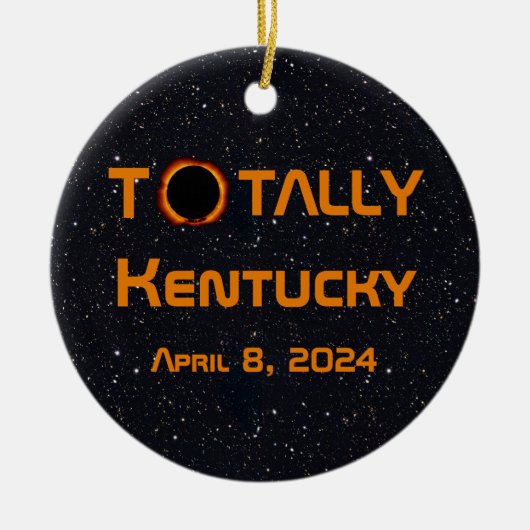 Totaal Kentucky 2024 Zonsverduistering Keramisch Ornament (Voorkant)