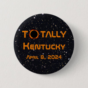 Totaal Kentucky 2024 Zonsverduistering Ronde Button 5,7 Cm