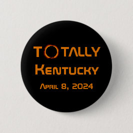 Totaal Kentucky 2024 Zonsverduistering Ronde Button 5,7 Cm