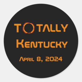 Totaal Kentucky 2024 Zonsverduistering Ronde Sticker