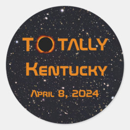 Totaal Kentucky 2024 Zonsverduistering Ronde Sticker