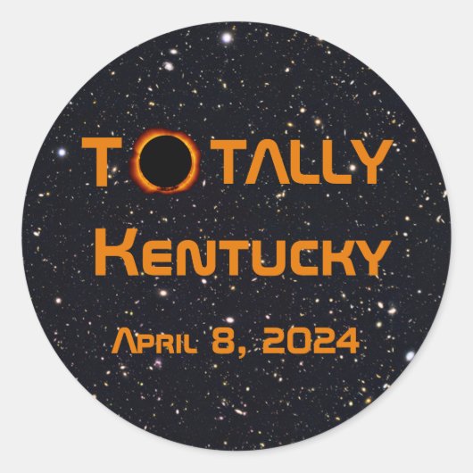 Totaal Kentucky 2024 Zonsverduistering Ronde Sticker (Voorkant)