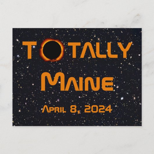 Totaal Maine 2024 Zonsverduistering Briefkaart (Voorkant)