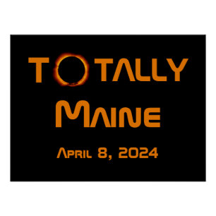 Totaal Maine 2024 Zonsverduistering Perfect Poster