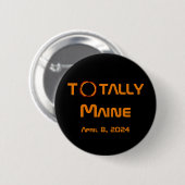 Totaal Maine 2024 Zonsverduistering Ronde Button 5,7 Cm (Voorkant /achterkant)