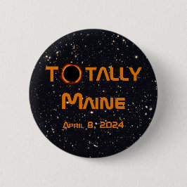 Totaal Maine 2024 Zonsverduistering Ronde Button 5,7 Cm