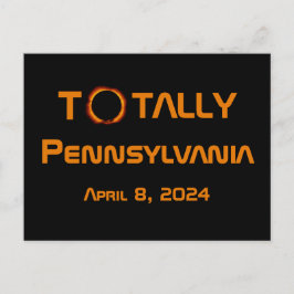 Totaal Pennsylvania 2024 Zonsverduistering Briefkaart