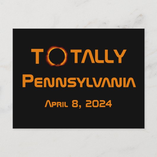 Totaal Pennsylvania 2024 Zonsverduistering Briefkaart (Voorkant)