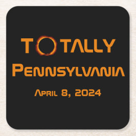 Totaal Pennsylvania 2024 Zonsverduistering Kartonnen Onderzetters