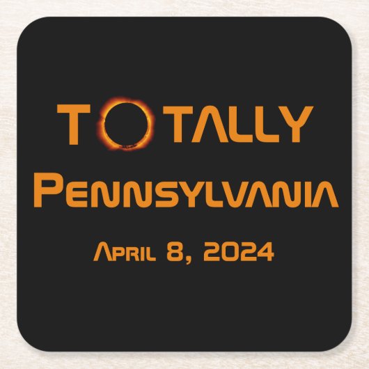 Totaal Pennsylvania 2024 Zonsverduistering Kartonnen Onderzetters (Voorkant)