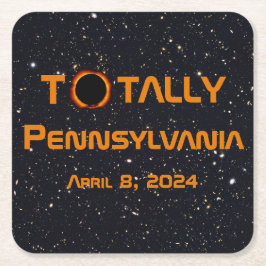 Totaal Pennsylvania 2024 Zonsverduistering Kartonnen Onderzetters