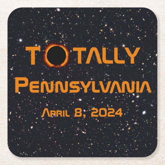 Totaal Pennsylvania 2024 Zonsverduistering Kartonnen Onderzetters (Voorkant)