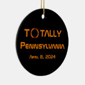 Totaal Pennsylvania 2024 Zonsverduistering Keramisch Ornament (Rechts)