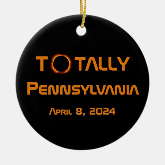 Totaal Pennsylvania 2024 Zonsverduistering Keramisch Ornament (Voorkant)