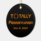 Totaal Pennsylvania 2024 Zonsverduistering Keramisch Ornament (Links)
