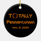 Totaal Pennsylvania 2024 Zonsverduistering Keramisch Ornament (Achterkant)