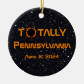 Totaal Pennsylvania 2024 Zonsverduistering Keramisch Ornament (Voorkant)