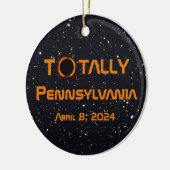 Totaal Pennsylvania 2024 Zonsverduistering Keramisch Ornament (Links)