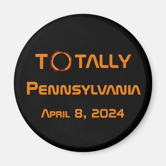 Totaal Pennsylvania 2024 Zonsverduistering Magneet (Voorkant)