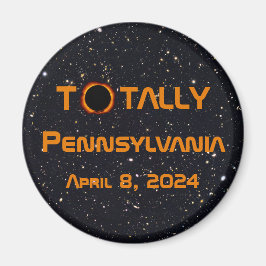 Totaal Pennsylvania 2024 Zonsverduistering Magneet