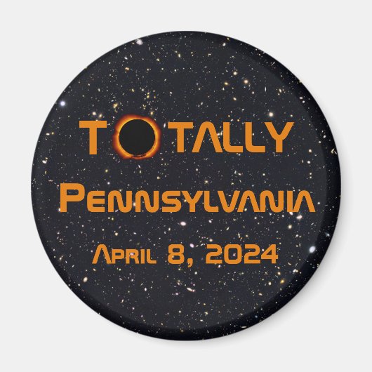 Totaal Pennsylvania 2024 Zonsverduistering Magneet (Voorkant)