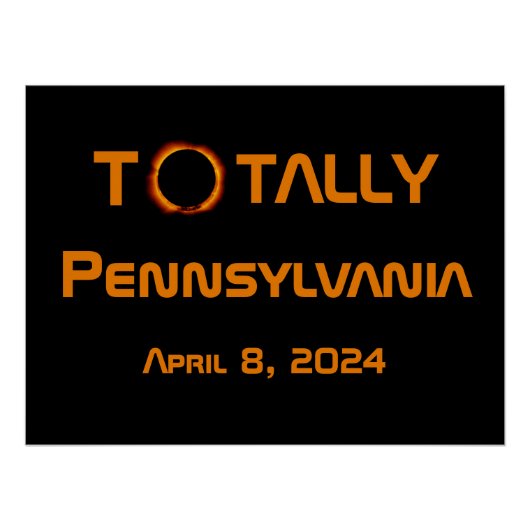 Totaal Pennsylvania 2024 Zonsverduistering Perfect Poster (Voorkant)