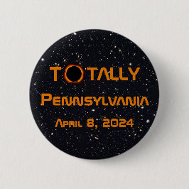 Totaal Pennsylvania 2024 Zonsverduistering Ronde Button 5,7 Cm