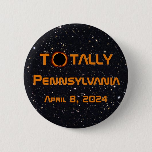 Totaal Pennsylvania 2024 Zonsverduistering Ronde Button 5,7 Cm (Voorkant)